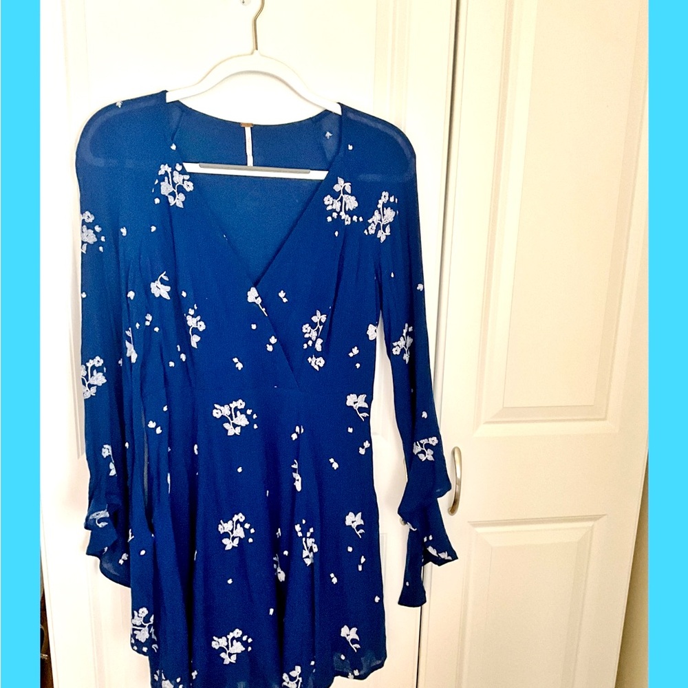 Free People Jasmine Blue Dress Size 8